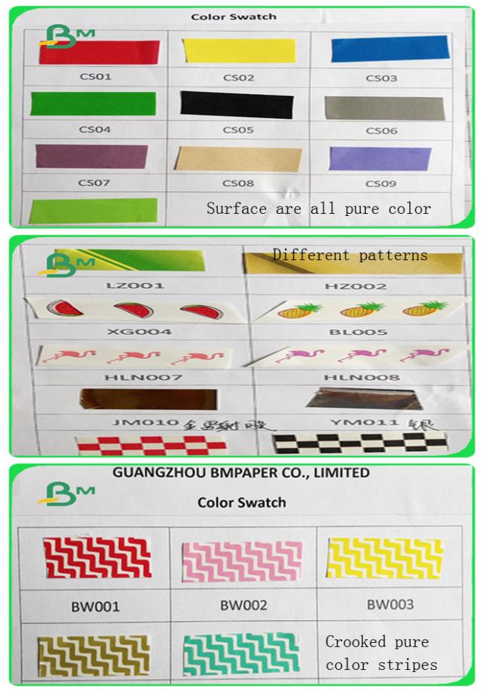 60GSM FDA Approved All Yellow Stripe Paper Harmless To Make Straw Paper