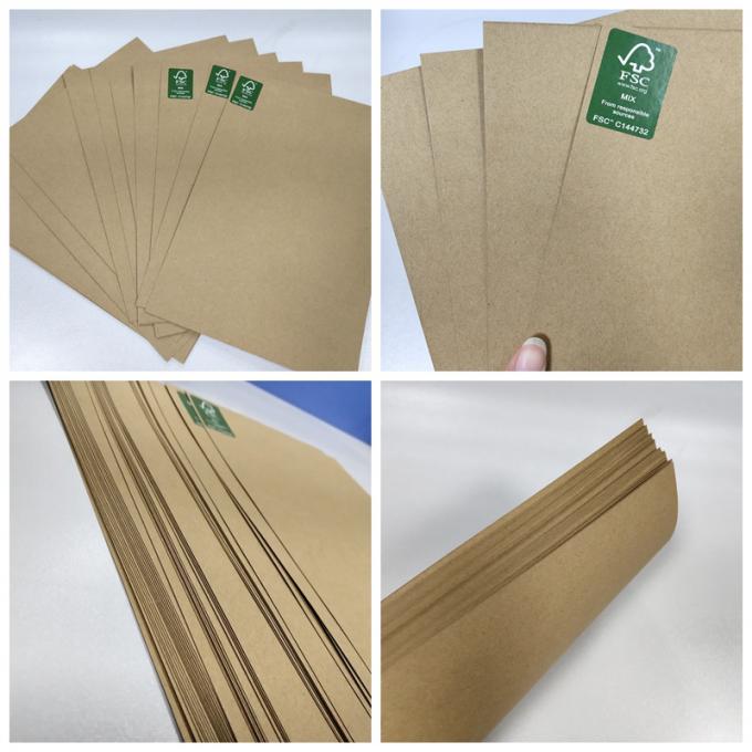 FSC & EU Unbleached Kraft Liner Board 100g to 400g Size 80 * 90cm For Packing