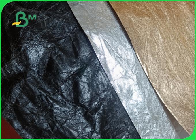 Wrinkled tear resistant 0.55mm black washable kraft paper for Tote bags 