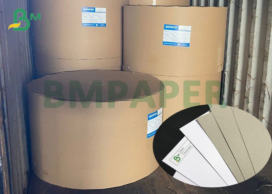 Rolki Jumbo 230 g / m2 do 450 g / m2 Recyklingowa biała płyta dwustronna z gliny, szary tył