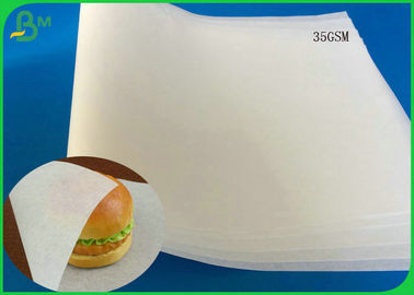 35gsm FDA zatwierdzony wysokiej jakości i wodoodporny MF biały papier hamburgerowy do pieczenia ciast