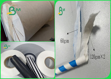 Druk 60 g / m2 bez zapachu niebielonej rolki papieru pakowego do słomek papierowych