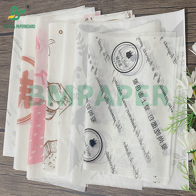 Biały 38 gm 40 gm papier tłuszczoodporny do smażonych produktów żywnościowych o opakowaniu 106 cm