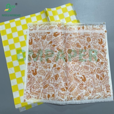 30gm 40gm Papier do pakowania hamburgerów do żywności przekąski torebki woskowe powlekane olejem wodoodporne
