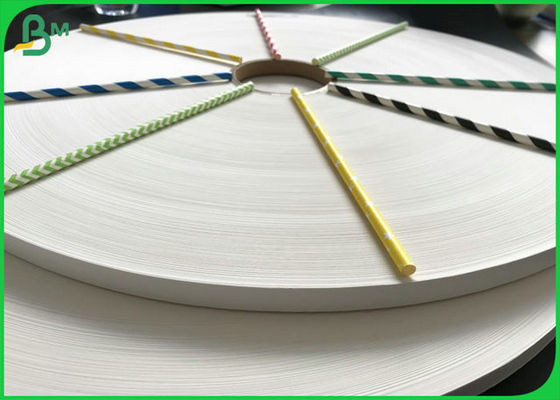 Ekologiczne rolki do słomy o gramaturze 60 g / m2 ze słomką o gramaturze 120 g / m2 z FDA FSC do słomek w paski