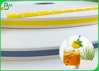 Virgin FDA White Kraft 60GSM Blue Colored Printed Straw poza Paper Roll