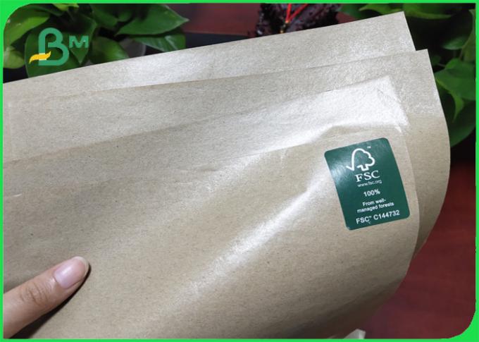 Greaseproof Brown Color 50 + 10G PE Coated One Side Paper For Food Packaging