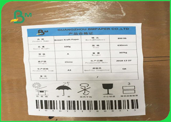 Papier w kolorze brązowym z pulpy z recyklingu Kraft SGS zatwierdzony w arkuszach lub rolkach