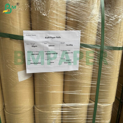 600 mm szerokość opakowania Kraft Paper Rolls 50 mm rdzeń 60gm 80gm