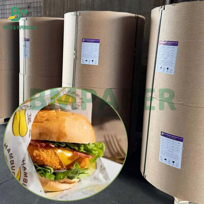 Rolka papieru tłuszczoodpornego klasy spożywczej, białego, 40 GSM, do pakowania hamburgerów i kanapek