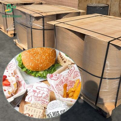 Papier tłuszczoodporny bielony, bezpieczny dla żywności, 40 g/m², 45 g/m², 50 g/m² do pakowania hamburgerów
